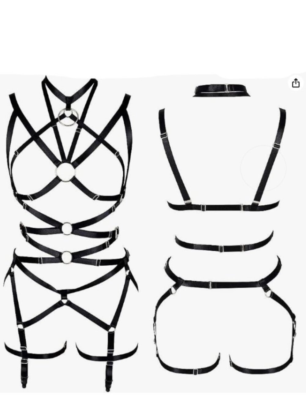 NWOT Cut Out Harness Body Full Strappy Black Lingerie